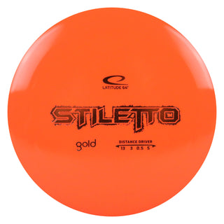 Latitude 64 Disc Golf Gold Stiletto Distance Driver 13/3/0.5/5 Orange/Orange 174 grams