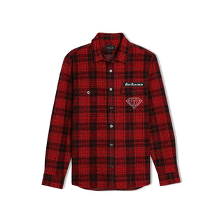 Diamond Supply Co. X Ozzy Osbourne Longsleeve Shirt Dark Idol Flannel Red