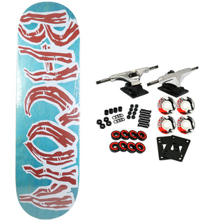 Bacon Skateboard Complete Logo Veneer Blue 9.0" x 32.75"