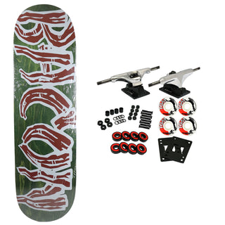 Bacon Skateboard Complete Logo Veneer Dark Green 8.5" x 32.5"