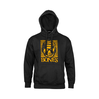 Bones Wheels Skateboard Hoody Black and Gold Pullover Black