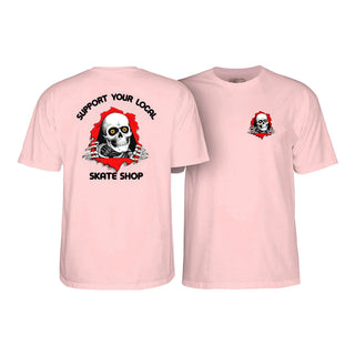 Powell Peralta Skateboard Shirt Support Your Local Skate Shop Ripper Pink