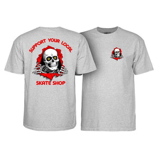 Powell Peralta Skateboard Shirt Support Your Local Skate Shop Ripper Grey