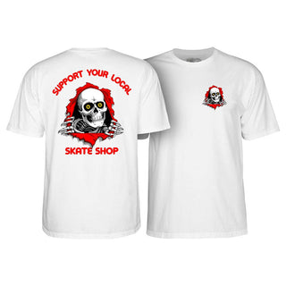 Powell Peralta Skateboard Shirt Support Your Local Skate Shop Ripper White