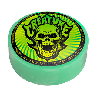 Creature Skateboard Wax Bonehead Flame Green