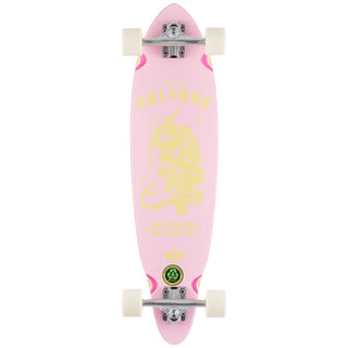 Dusters Longboard Culture Pink/Yellow Pintail 8.5" x 33"