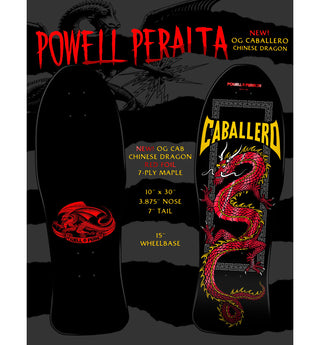Powell Peralta Skateboard Complete Steve Caballero Chinese Dragon Red Foil Old School Reissue