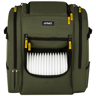 MVP Discs Sports Disc Golf Backpack Bag - Voyager Lite Backpack - Olive