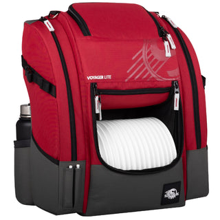 Streamline Discs Disc Golf Backpack Bag - Voyager Lite Backpack - Burgundy/Dark Grey