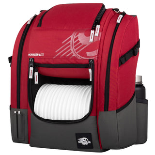 Streamline Discs Disc Golf Backpack Bag - Voyager Lite Backpack - Burgundy/Dark Grey