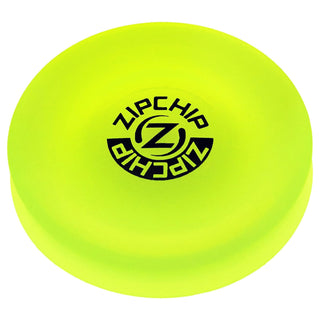 Disc Golf ZipChip - Mini Flying Disc - Soft Rubber Catch Disc - Neon Yellow