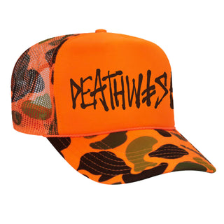 Deathwish Skateboards Hat OG Deathspray Camo Trucker Orange