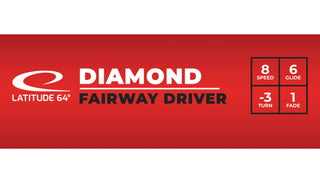 Latitude 64 Disc Golf Opto Diamond Fairway Driver 8/6/-3/1 White/Red 157 grams