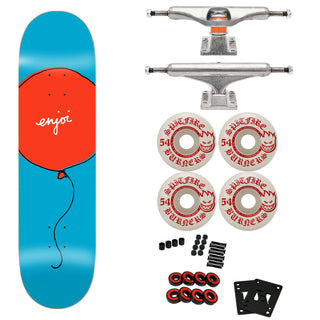 Enjoi Skateboard Float Red 8.0" with Independent Trucks, Spitfire Wheels