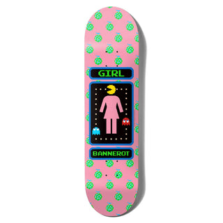 Girl x Pac-Man Skateboard Deck Bannerot Pink 8.5" x 32"