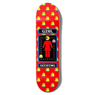 Girl x Pac-Man Skateboard Deck Geering Red 8.5" x 32"