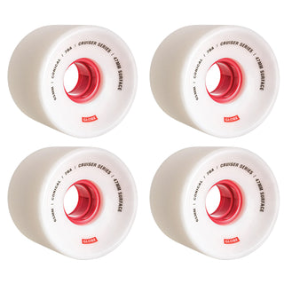 Paris Longboard Trucks V2 180mm 50° Raw Polished + Globe Conical 65mm 78a Wheels White/Red + Abec 7 Bearings