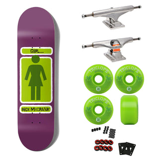 Girl Premium Skateboard with Indy Trucks, Triclops Wheels 8.5" McCrank Hand Shakers