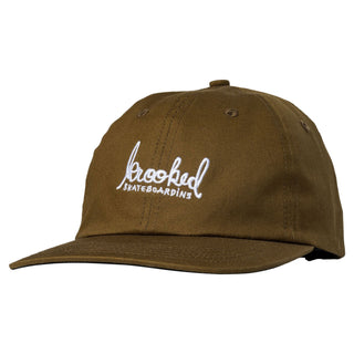 Krooked Skateboards Hat Skript Strapback Brown/White Brown