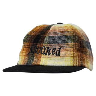 Krooked Skateboards Hat Double OK Script Strapback Flannel/Black Black