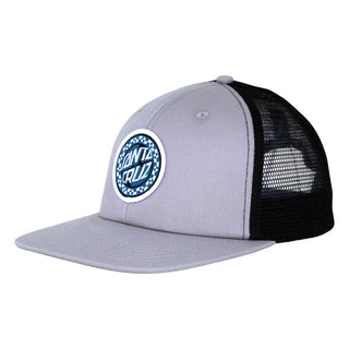 Santa Cruz Skateboards Hat Malba Crash Dot Mesh Trucker Silver/Black