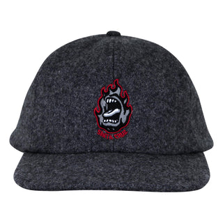 Santa Cruz Skateboards Hat Screaming Fire Snapback Unstructured Heather Char