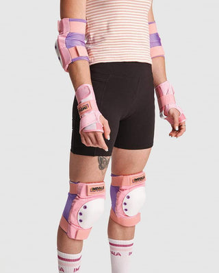 Impala Rollerskates Protective Set - Knee Pads, Elbow, Wrist Guards - Pink -  Youth Small