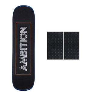 Ambition Snowskate Jib Navy Snow Skate Deck with Foam Grip Applied and Studded Grip Add On