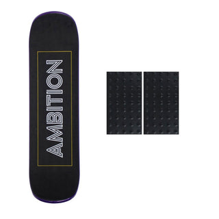Ambition Snowskate Jib Purple Snow Skate Deck with Foam Grip Applied and Studded Grip Add On