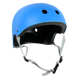 Krown Cyan Blue Shell with Grey Strap Skateboard Helmet, Adult One Size