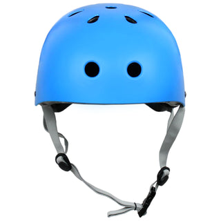 Krown Cyan Blue Shell with Grey Strap Skateboard Helmet, Adult One Size