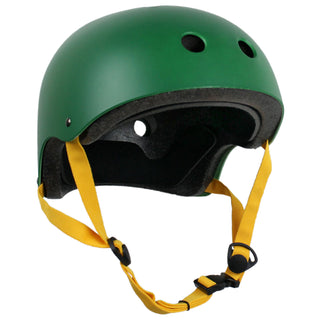 Krown Hunter Green Shell with Yellow Strap Skateboard Helmet, Adult One Size