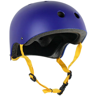 Krown Navy Shell with Yellow Strap Skateboard Helmet, Adult One Size