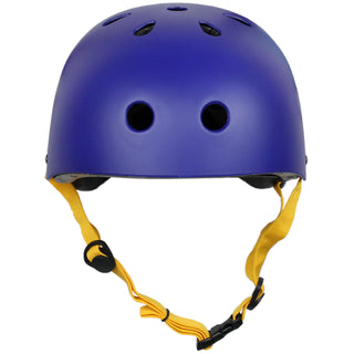 Krown Navy Shell with Yellow Strap Skateboard Helmet, Adult One Size