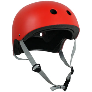 Krown Red Shell with Grey Strap Skateboard Helmet, Adult One Size