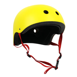 Krown Yellow Shell with Red Strap Skateboard Helmet, Adult One Size