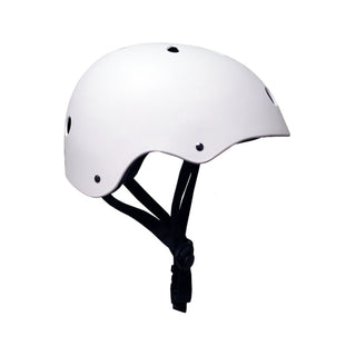 Krown White Shell with Black Strap Skateboard Helmet, Youth One Size