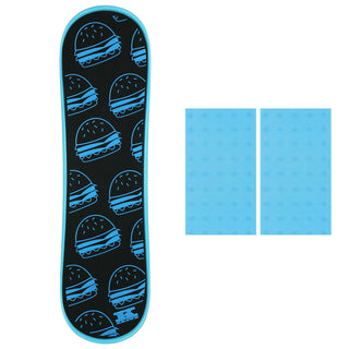 Krown Snowskate 9" x 32" Burgers Blue Color Studded Grip Combo
