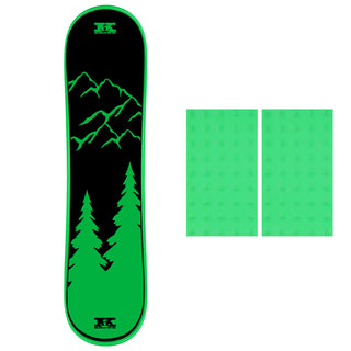 Krown Snowskate 9" x 35" Mountainscape Green Color Studded Grip Combo