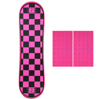 Krown Snowskate 9" x 32" Checkers Pink Color Studded Grip Combo