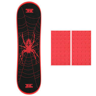 Krown Snowskate 9" x 32" Spider Red Color Studded Grip Combo