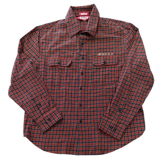 Baker Skateboards Longsleeve Flames Plaid Button Up Red