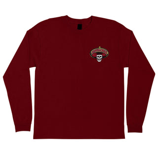 Santa Cruz Skateboards Longsleeve Shirt Guzman Dead Diners Maroon