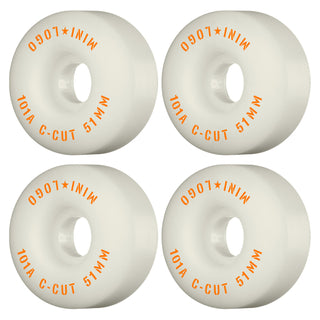 Mini Logo Skateboard Wheels 51mm C-Cut 101A White