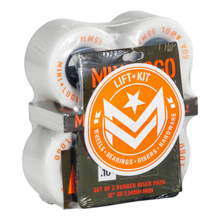 Mini Logo Skateboard Wheels 55mm AWOL 80A White Lift Kit (Risers, Bearings, HW)