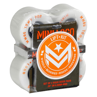 Mini Logo Skateboard Wheels 59mm AWOL 80A White Lift Kit (Risers, Bearings, HW)