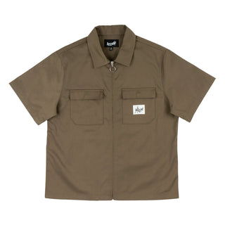 Welcome Skateboards Shirt Nephlim Zip Work Shirt Stone