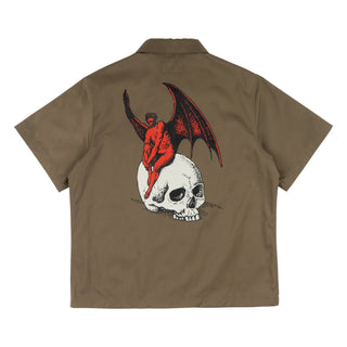 Welcome Skateboards Shirt Nephlim Zip Work Shirt Stone