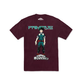 Primitive Skateboards Shirt My Hero Academia Izuku Midoriya Washed Burgundy