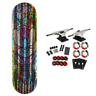 Real Skateboard Complete Ishod Holographic Rainbow Foil Cathedral 8.5" x 32.2"